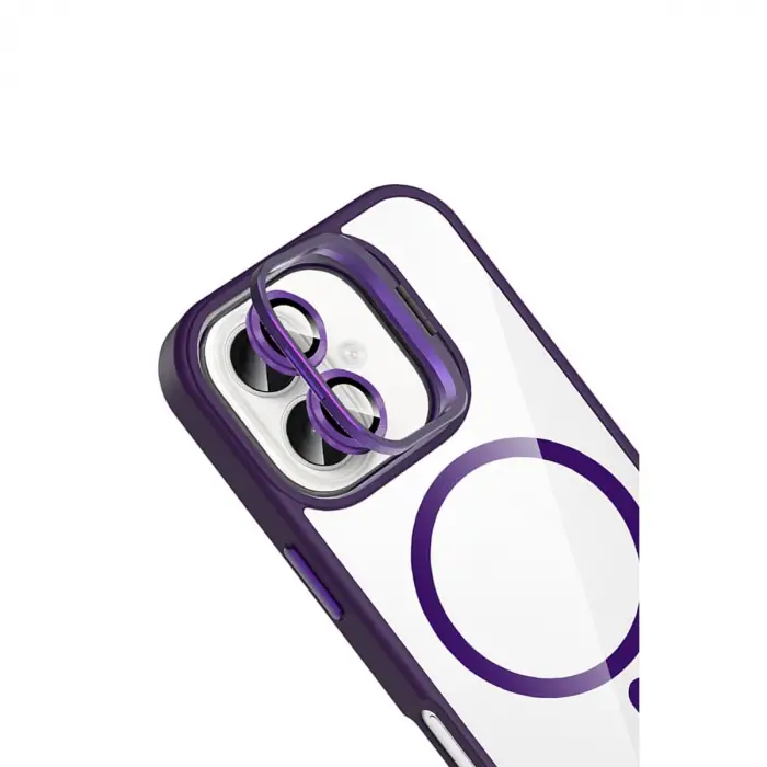Joko Apple İphone 16 Plus Remim Lensli Magsafe Standlı Kapak - Derin Mor