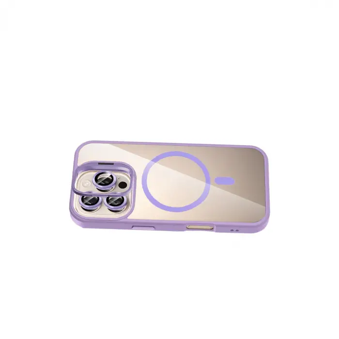 Joko Apple İphone 16 Pro Max Remim Lensli Magsafe Standlı Kapak - Lila