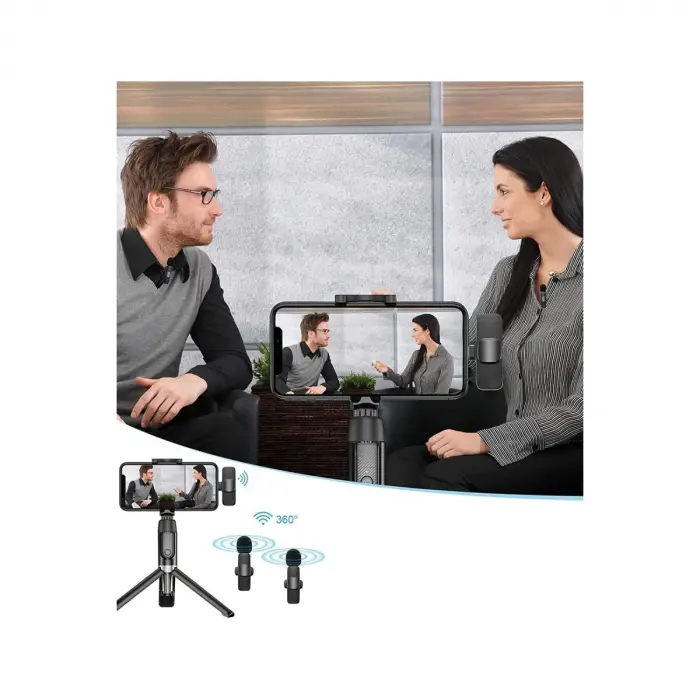 K9 Type-c Uyumlu Mikrofon - Siyah