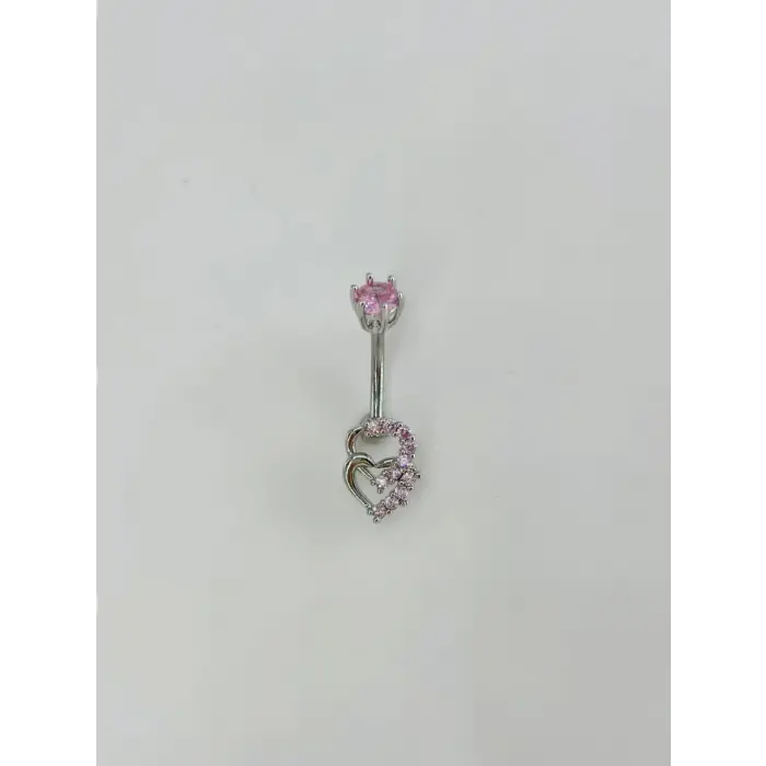 Kalp Detaylı Göbek Piercing - Pg0117
