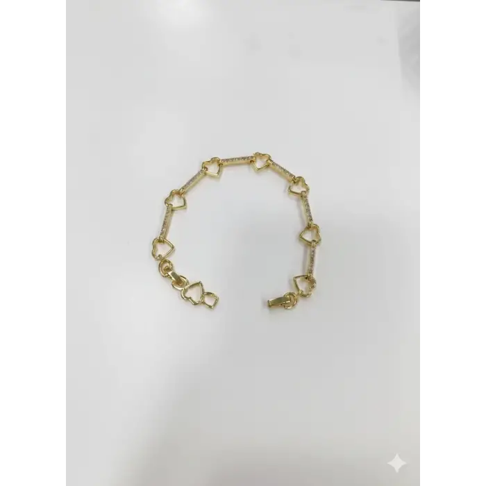 Kalp Tasarımlı Taşlı Cm Bileklik