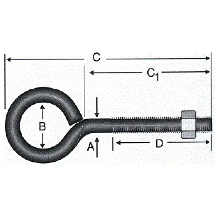 Kapalı Metrik Kanca M5 / 21x80 - 100 Adet