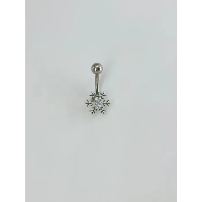 Kar Tanesi Detaylı Göbek Piercing - Pg0103