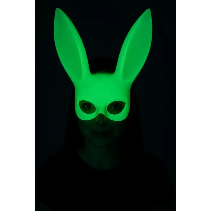 Karanlıkta Parlayan Fosforlu Tavşan Maskesi – Glow Bunny Masquerade Maske (32x22 Cm)