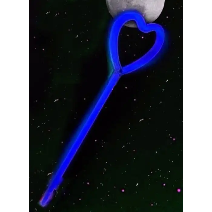 Karanlıkta Yanan Glow  Partisi Kalp Şekilli Asa Sopa 6 Renk 6 Adet