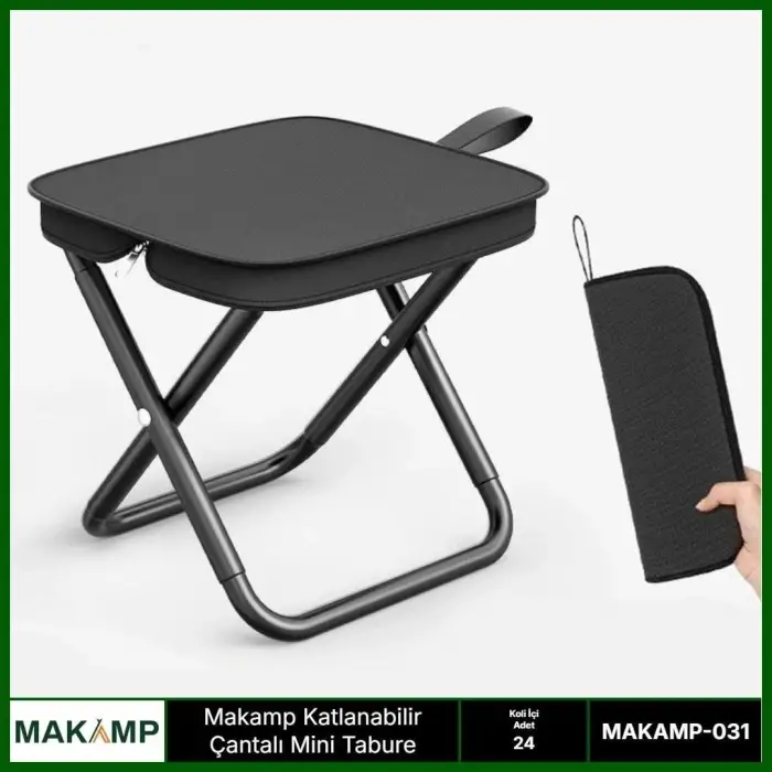 Katlanabilir Çantalı Mini Tabure