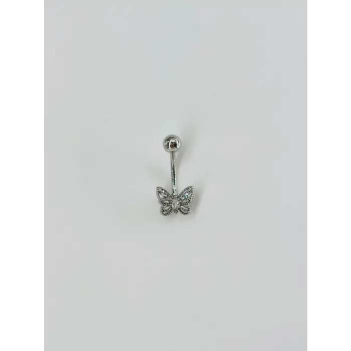 Kelebek Detaylı Göbek Piercing - Pg0077