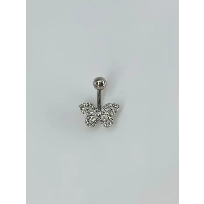 Kelebek Detaylı Göbek Piercing - Pg0112