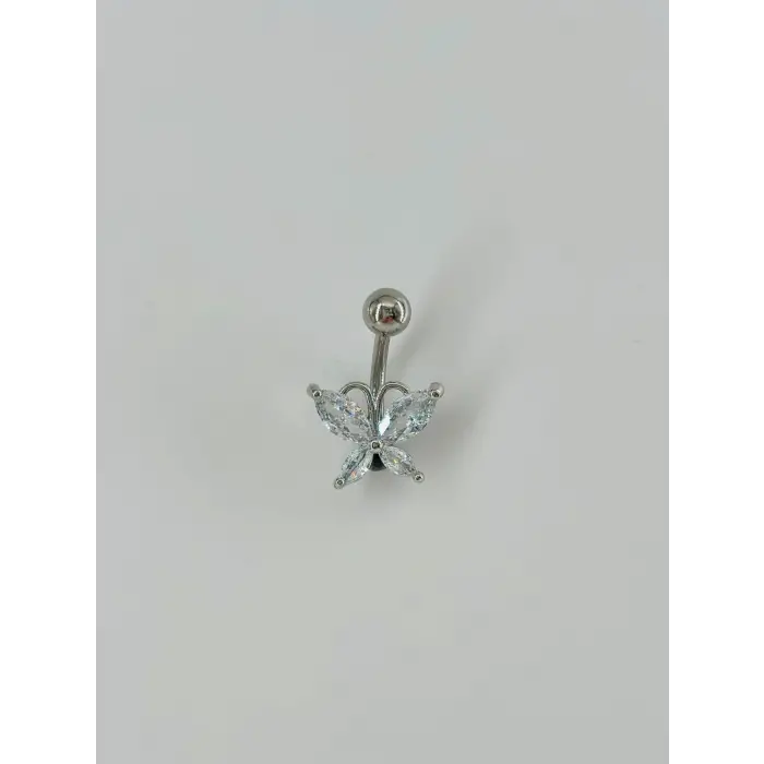 Kelebek Detaylı Göbek Piercing - Pg0055
