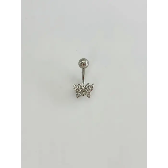 Kelebek Detaylı Göbek Piercing - Pg0129