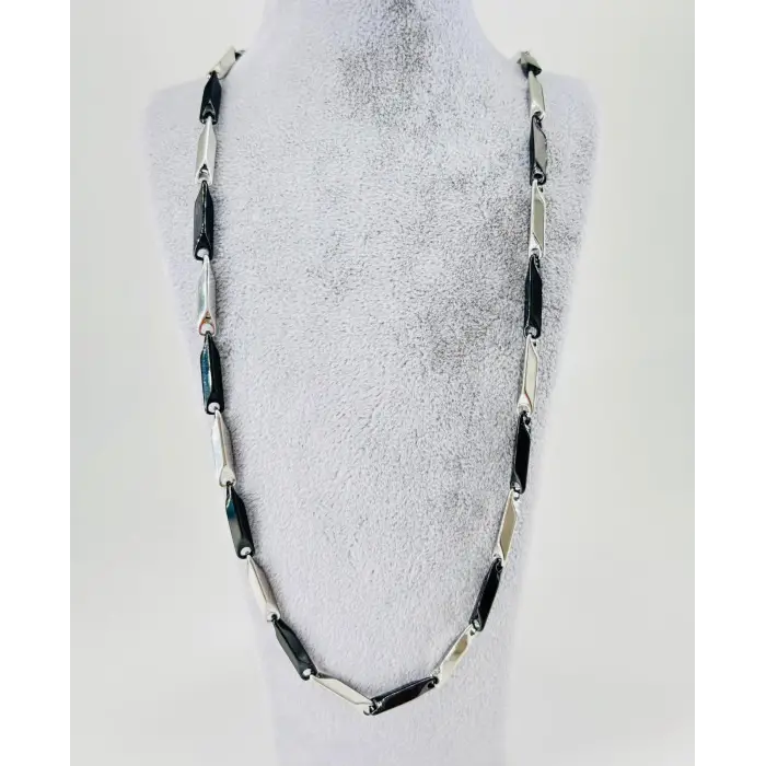Rodyum Çelik Erkek Kolye 60 Cm - Ekl0028