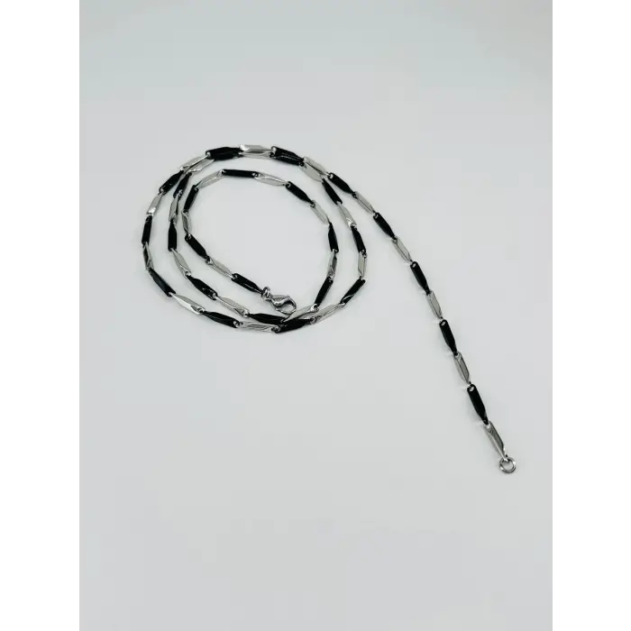 Rodyum Çelik Erkek Kolye 60 Cm - Ekl0025
