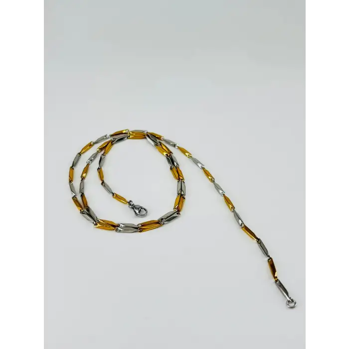 Rodyum  Çelik Erkek Kolye 60 Cm - Ekl0029