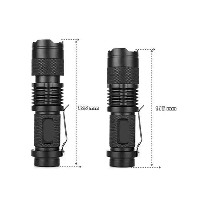Km-87 Polis Tipi Zoomlu Şarjlı Metal Dağ Kamp Cep Feneri Cree Led 2300 Lumens