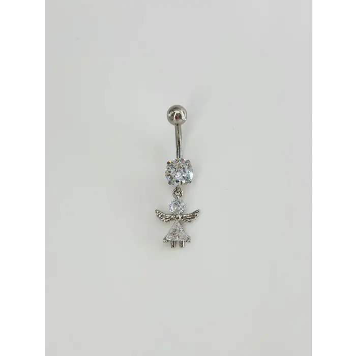 Koruyucu Melek Detaylı Göbek Piercing - Pg0115