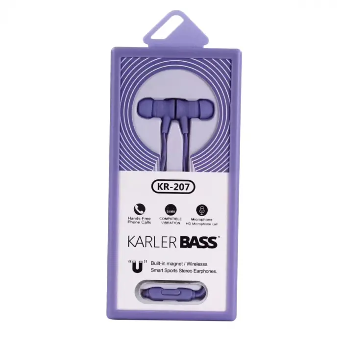 Kr-207 Mıknatıslı Kablolu Kulaklık - Mor