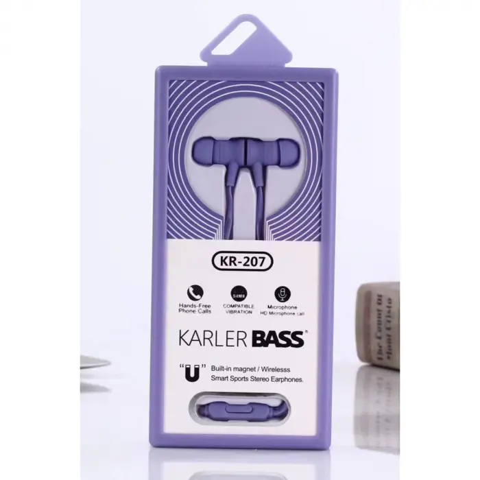 Kr-207 Mıknatıslı Kablolu Kulaklık - Mor