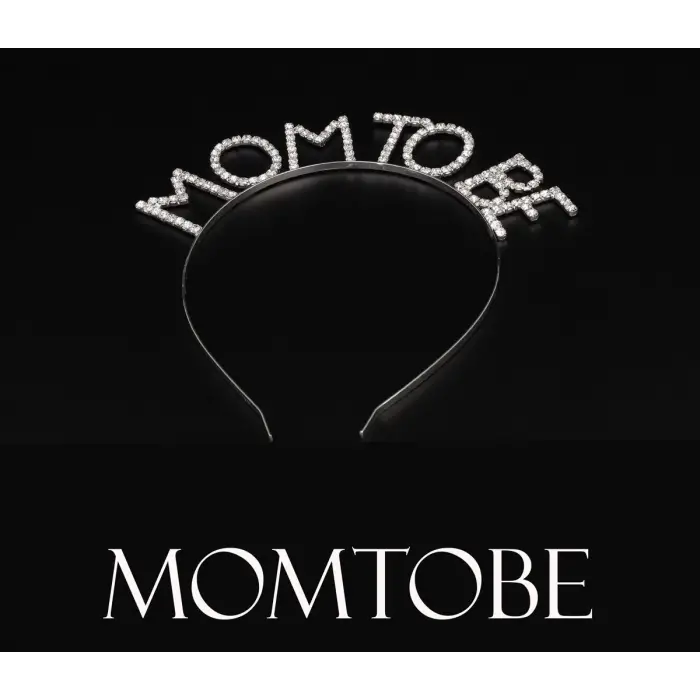 Kristal Taşlı Gümüş Renk Mom To Be Tacı Anne Tacı