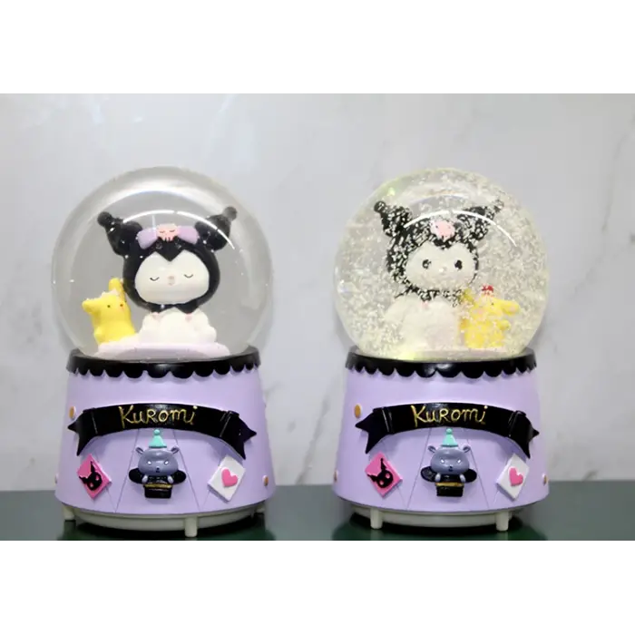 Kuromi İçi Dönmeli Püskürtmeli Işıklı Müzikli Kar Küresi Büyük Boy Alk3039