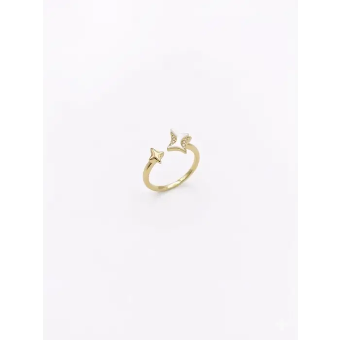 Kutup Yıldızı Tasarımlı Taşlı Yüzük