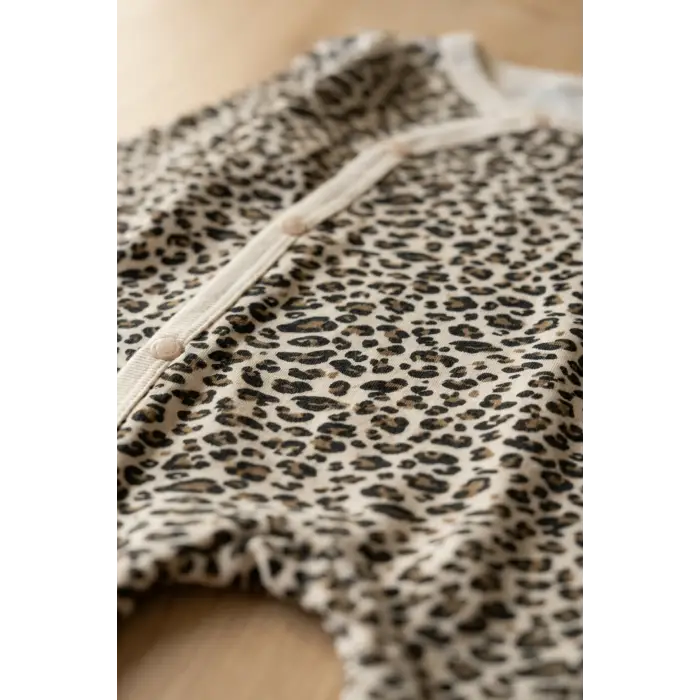 Leopar Desenli % 100 Pamuklu Kız Bebek 4lü Tulum Seti 0-6 Ay