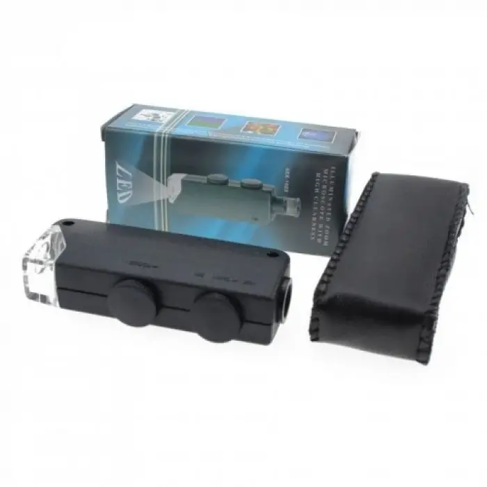 Mini 60x 100x Zoom Lens Odak Takı Led Cep Mikroskop Büyüteç