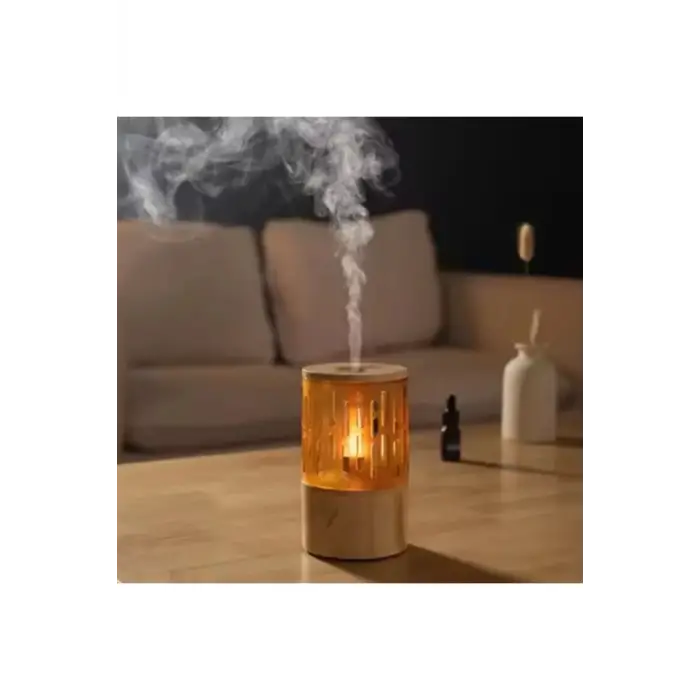 Mum Işığı Görünümlü Taşınabilir 125ml Kapasiteli Işıklı Aroma Yayıcı Hava Nemlendirici