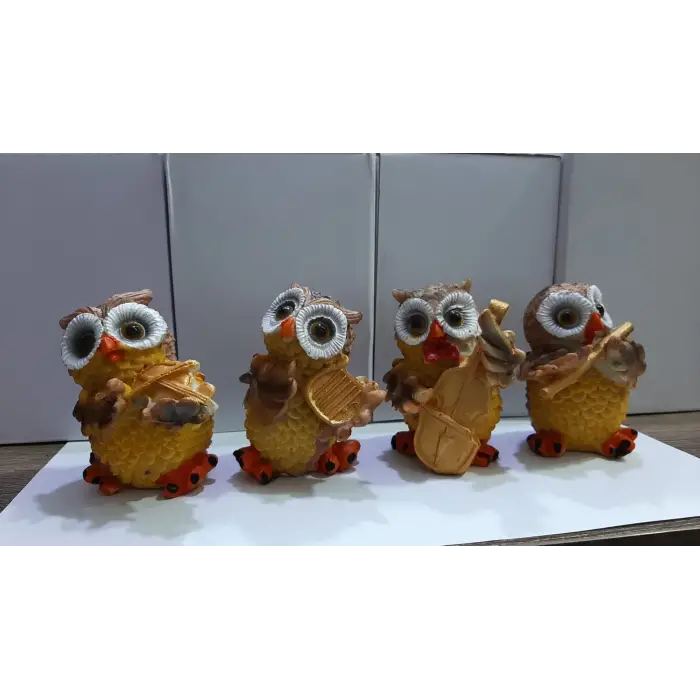 Müzisyen Baykuşlar Biblo 4lü Set