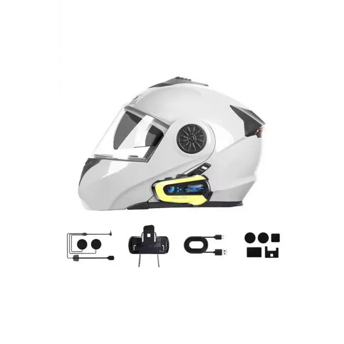 N3x Rgb Işıklı Intercom 3 Kişi Bağlantılı 1000mah Motosiklet Bluetooth Kulaklık Seti