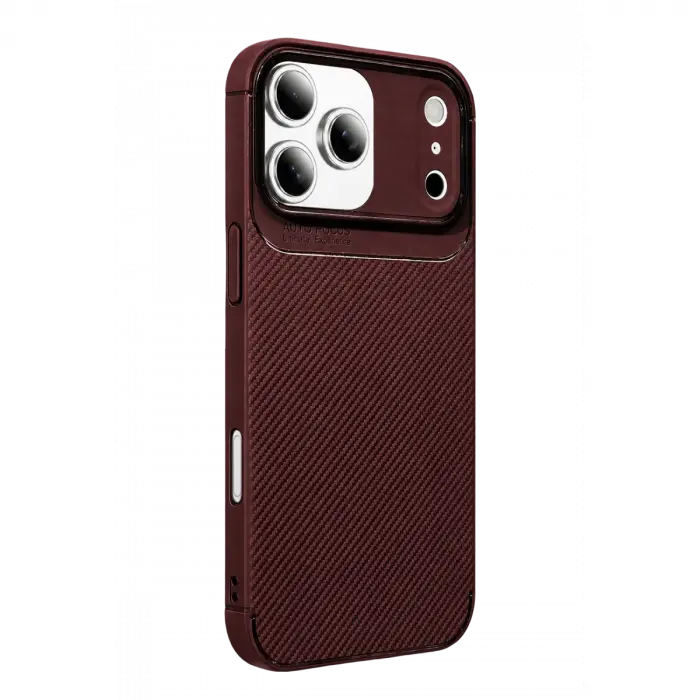 Newface Apple İphone 17 Pro Auto Focus Karbon Kapak - Bordo