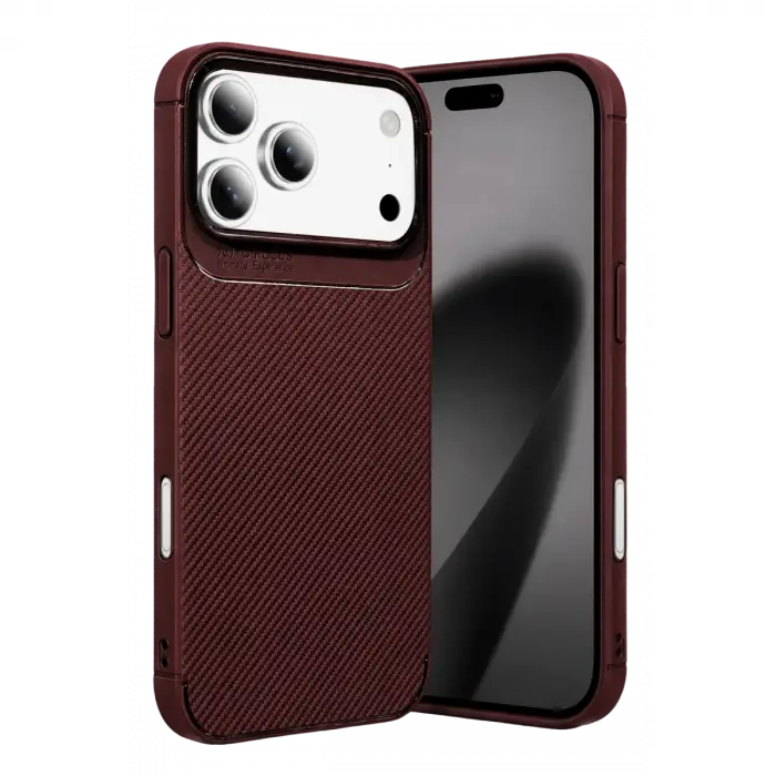 Newface Apple İphone 18 Pro Auto Focus Karbon Kapak - Bordo