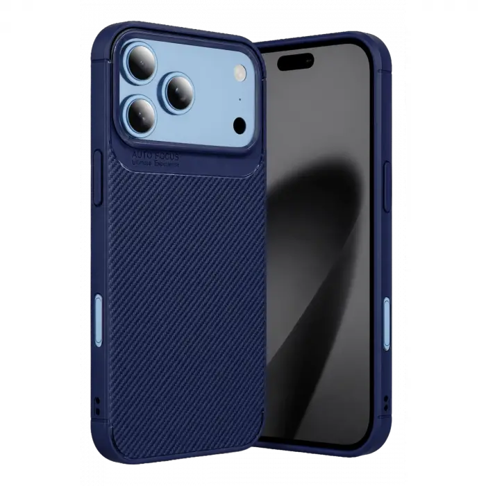Newface Apple İphone 18 Pro Auto Focus Karbon Kapak - Lacivert