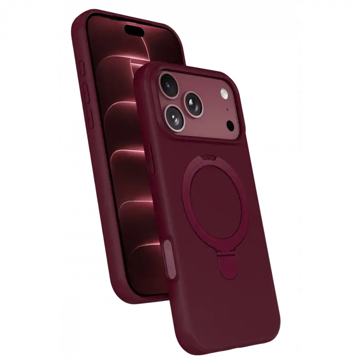Newface Apple İphone 18 Pro Max Regal Magsafe Standlı Kapak - Bordo