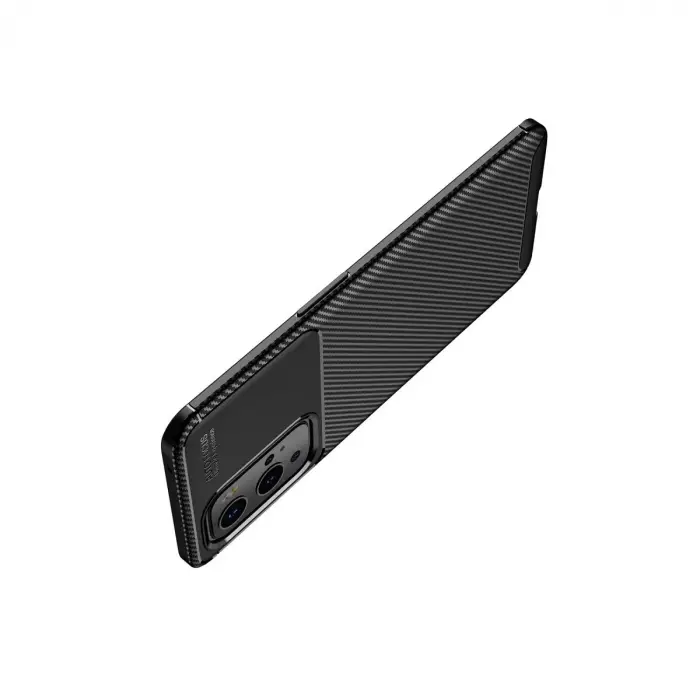 One Plus 9 Pro Kılıf Auto Focus Karbon Kapak - Siyah