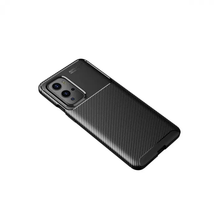 One Plus 9 Pro Kılıf Auto Focus Karbon Kapak - Siyah