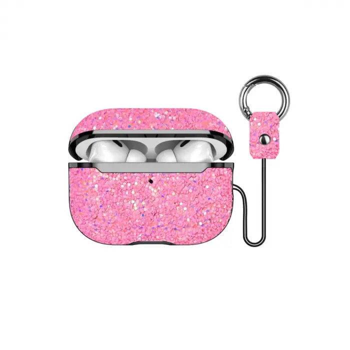 Onegif Airpods Pro 2 (2.nesil) Bright Simli Airpods Kapak - Pembe