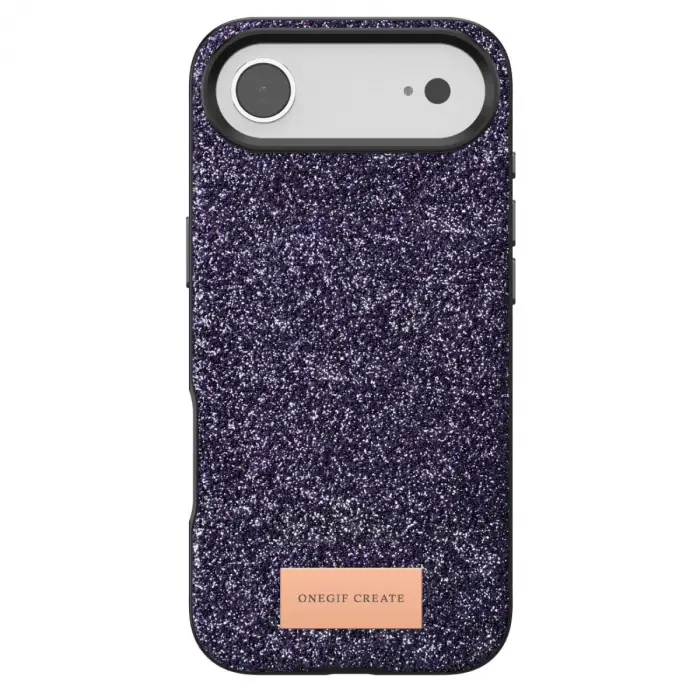 Onegif Apple İphone 17 Air Bright Simli Kapak - Derin Mor