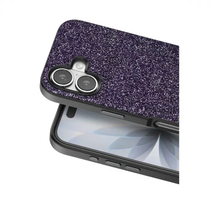 Onegif Apple İphone 17 Bright Simli Kapak - Derin Mor