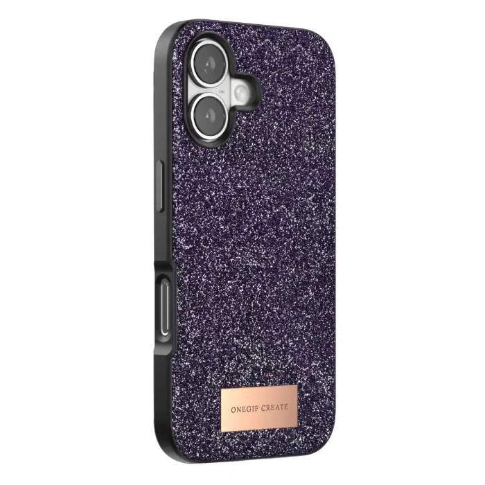 Onegif Apple İphone 17 Bright Simli Kapak - Derin Mor