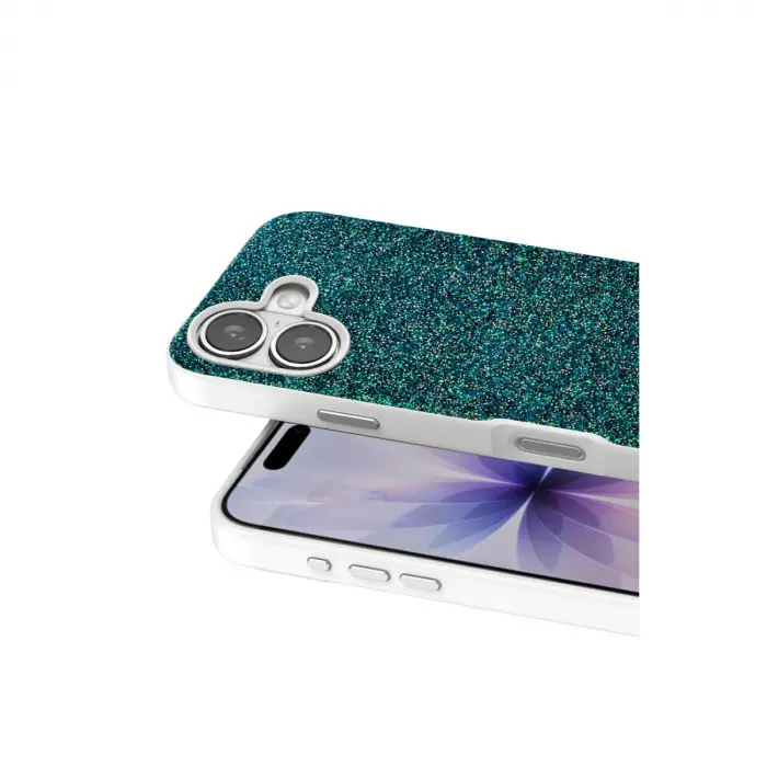 Onegif Apple İphone 17 Bright Simli Kapak - Koyu Yeşil