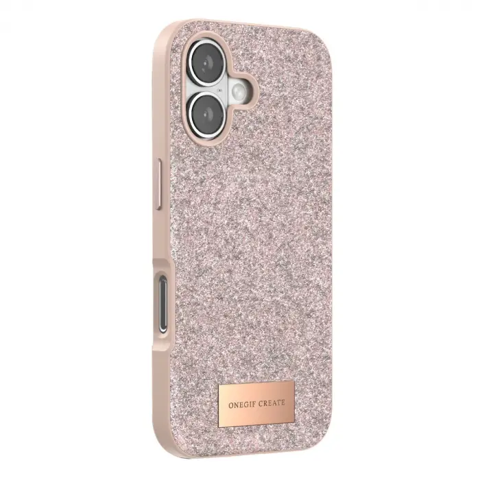 Onegif Apple İphone 17 Bright Simli Kapak - Pembe