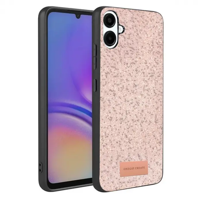 Onegif Samsung Galaxy A07 4g Bright Simli Kapak - Pembe