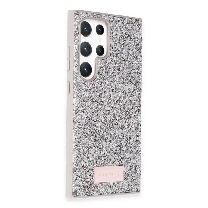 Onegif Samsung Galaxy S23 Ultra Bright Simli Kapak - Gümüş