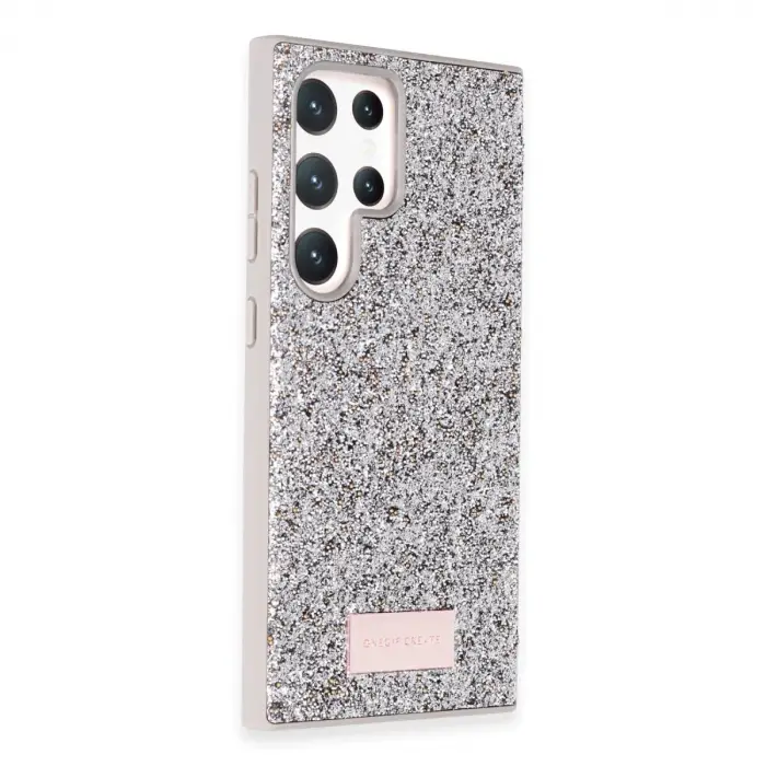 Onegif Samsung Galaxy S24 Ultra Bright Simli Kapak - Gümüş