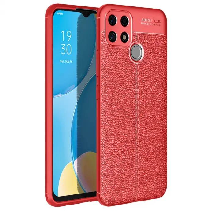 Oppo A15 Kılıf Auto Focus Kapak - Kırmızı