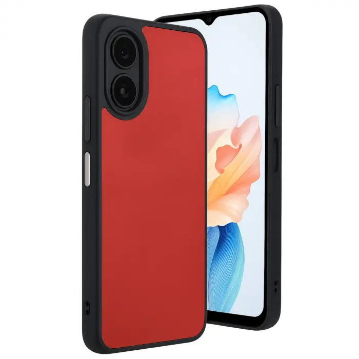 Oppo A38 Kılıf Aras Deri Kapak - Kırmızı