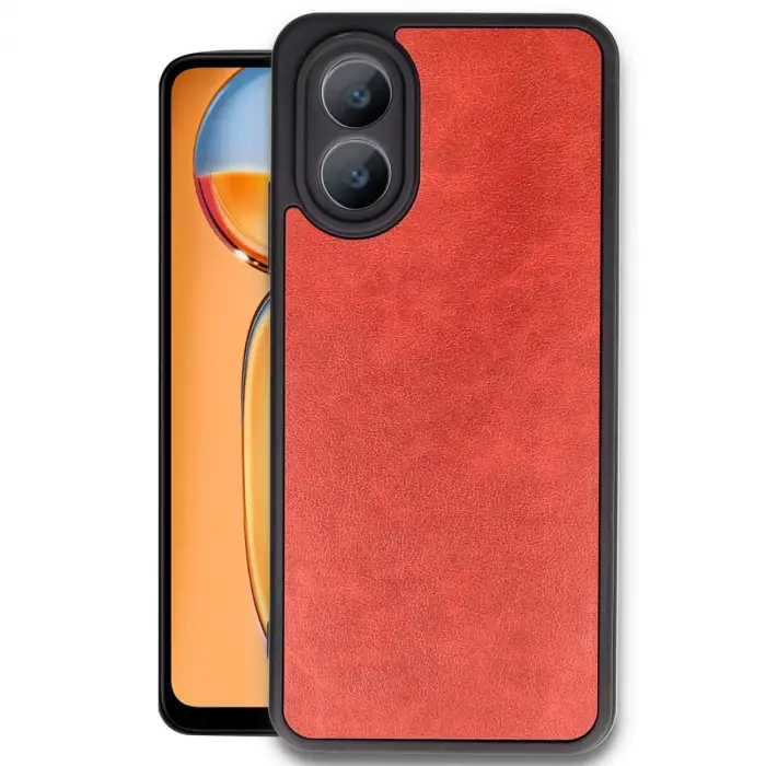 Oppo A38 Kılıf Aras Deri Kapak - Kırmızı