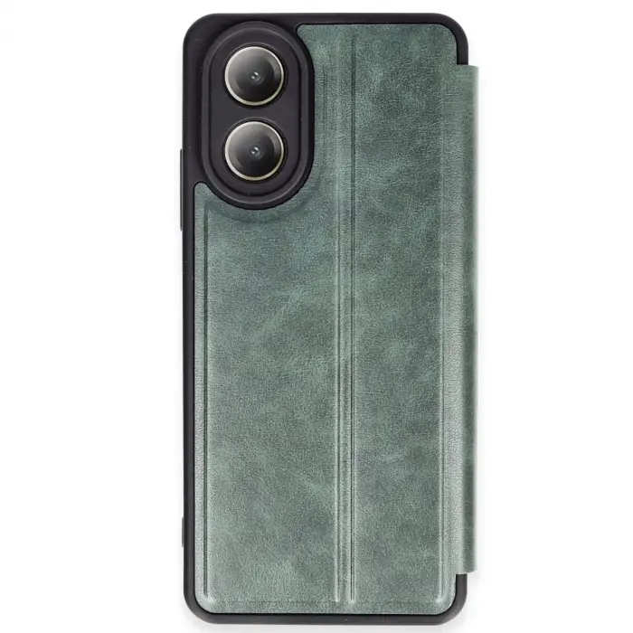 Oppo A38 Kılıf Flip Cover - Koyu Yeşil