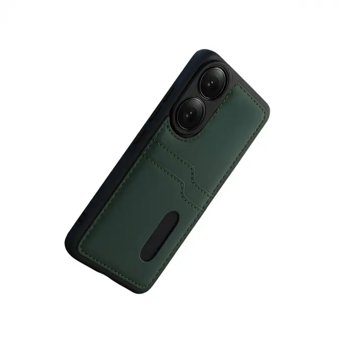 Oppo A38 Sara Kartvizitli Deri Kılıf - Yeşil