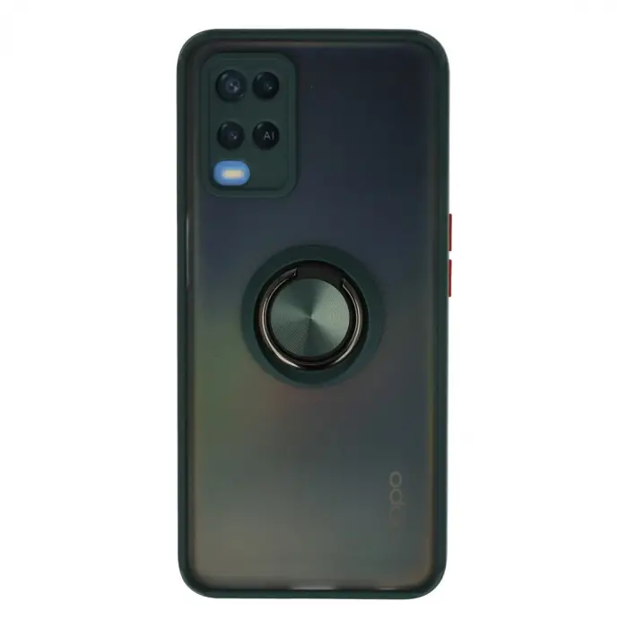 Oppo A54 4g Kılıf Montreal Yüzüklü Silikon Kapak - Yeşil